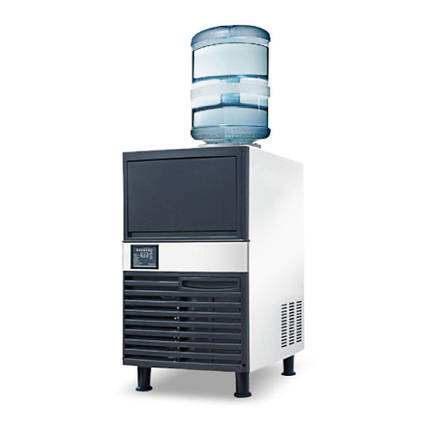 36-55 kg / 24h Cube Machine de fabricant de glace commercial refroidi à l'air avec poubelle de rangement pour eau purifiée en bouteille