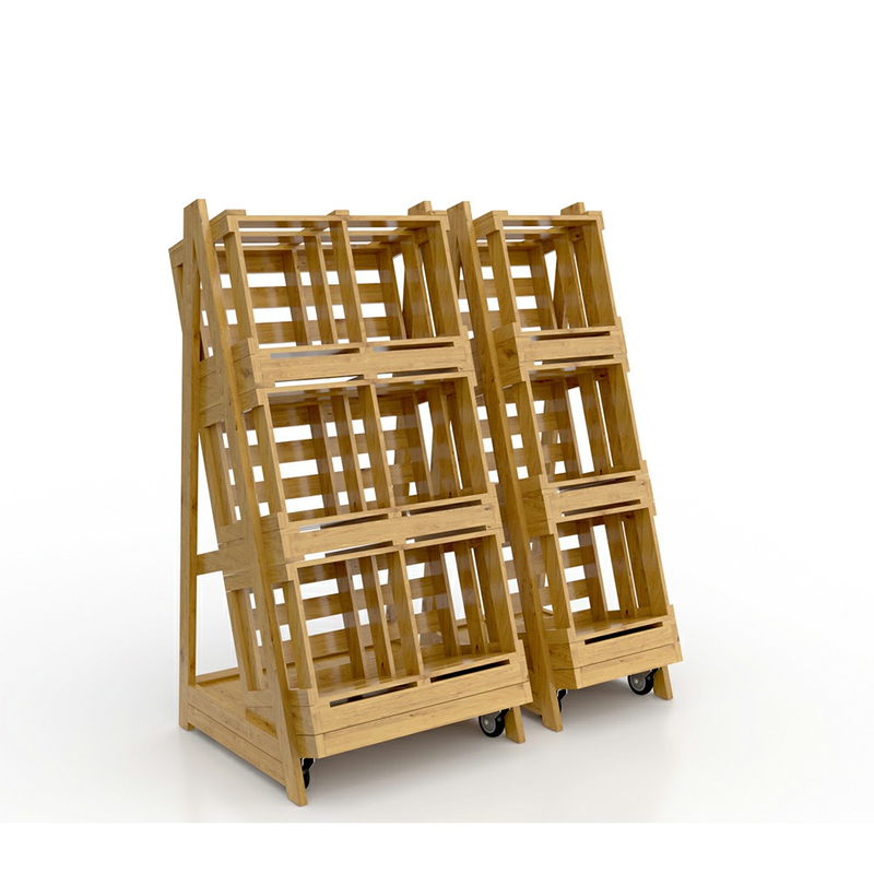 Rack en bois pour affichage de vin