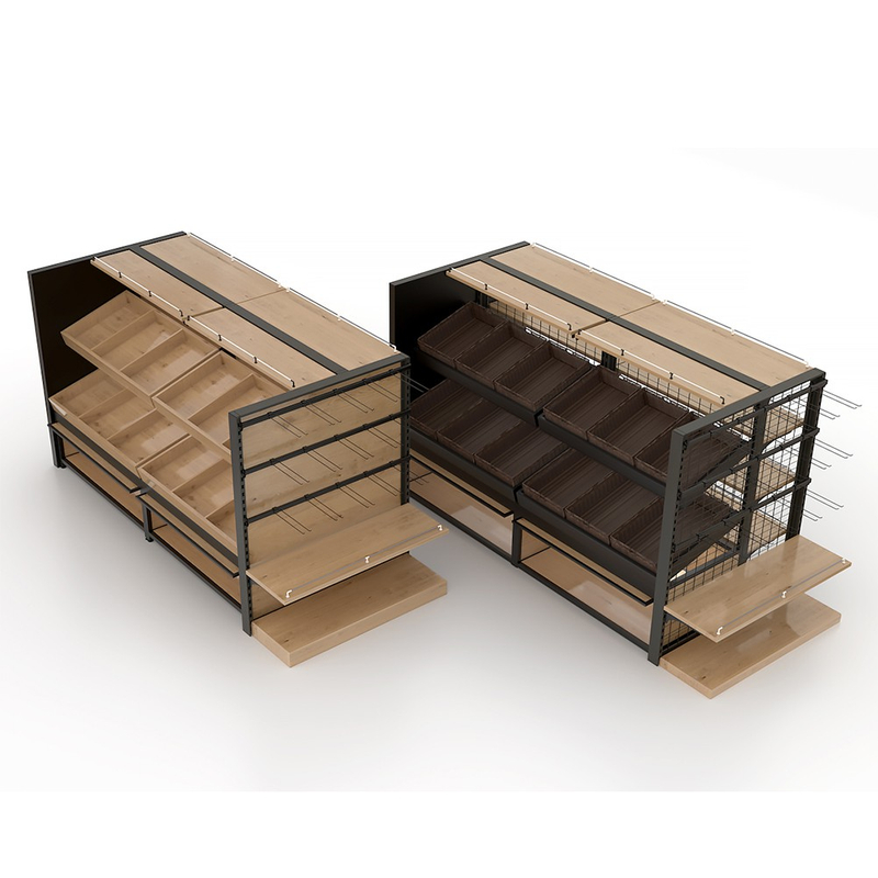 Étagère de supermarché en bois de luxe