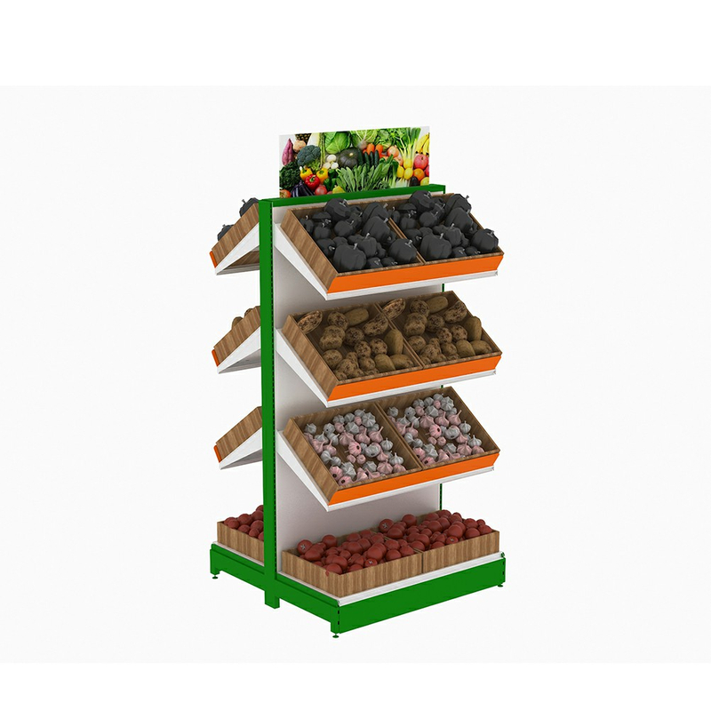 Étagère de supermarché pour les fruits et légumes