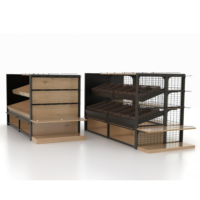 Étagère de supermarché en bois de luxe