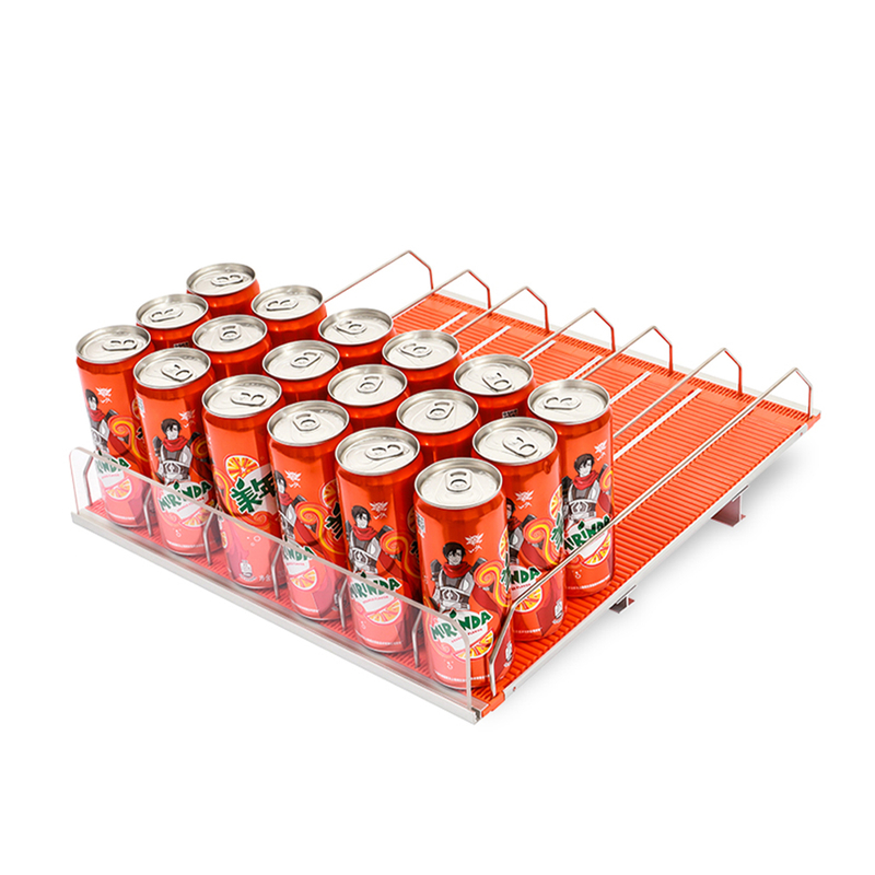 Système de poussoir à rouleaux d'étagère d'alimentation de gravité en aluminium