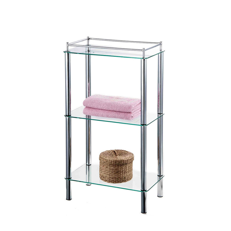 Gals trempé étagère de salle de bain autoportante