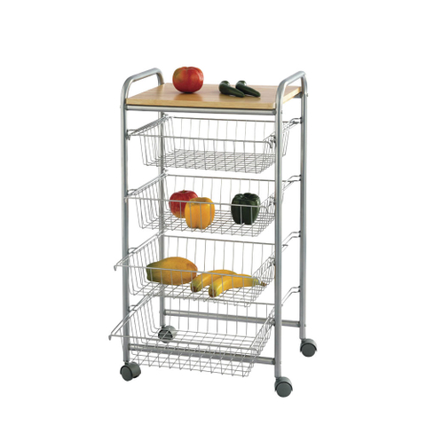 Rack de rangement de panier en fil de cuisine