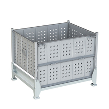 Boîte de palette logistique empilable pliable en métal durable