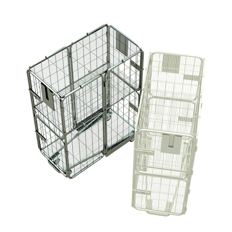 Chariot à cage à double porte à porte à porte double
