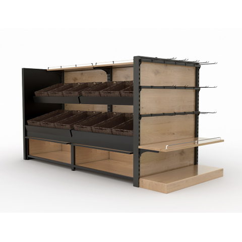 Étagère de supermarché en bois de luxe