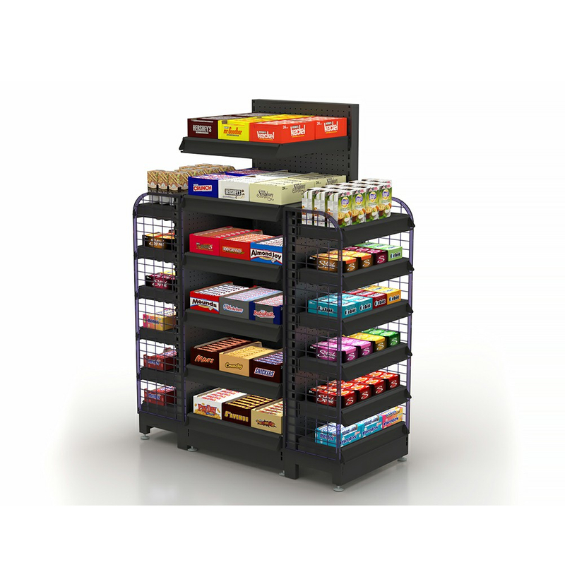 Étagère de supermarché avec compteur de caisse