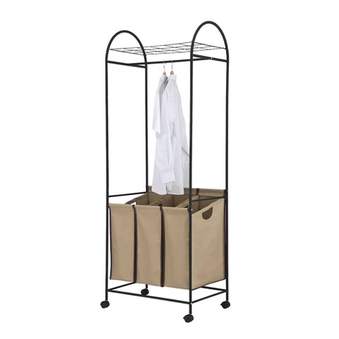 Rack à linge roulant avec panier