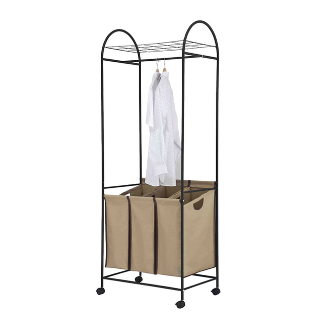 Rack à linge roulant avec panier