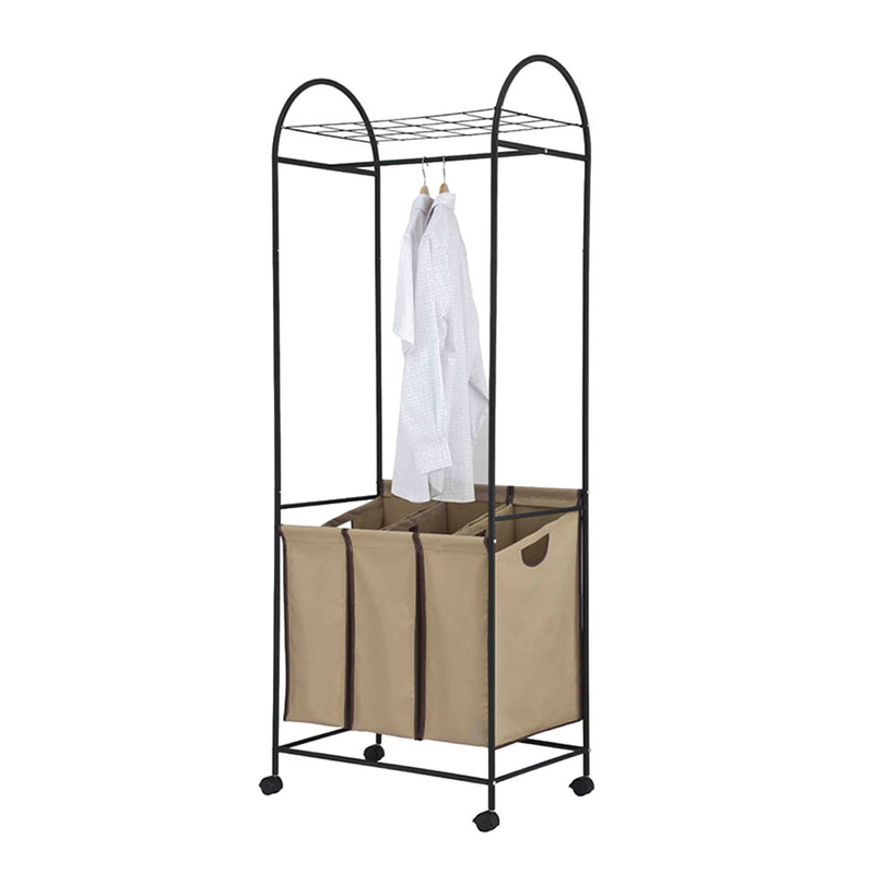 Rack à linge roulant avec panier