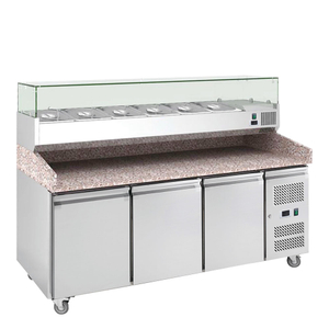 Table de préparation à pizza réfrigérée en marbre