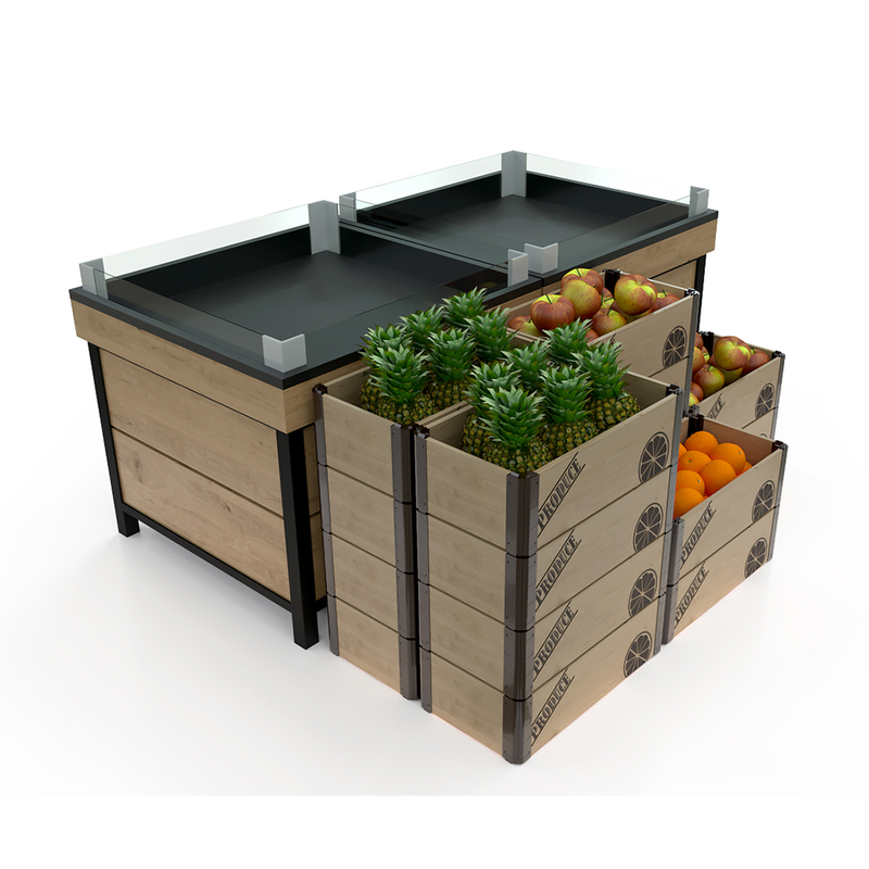 Caisse pliable à imprimé en bois