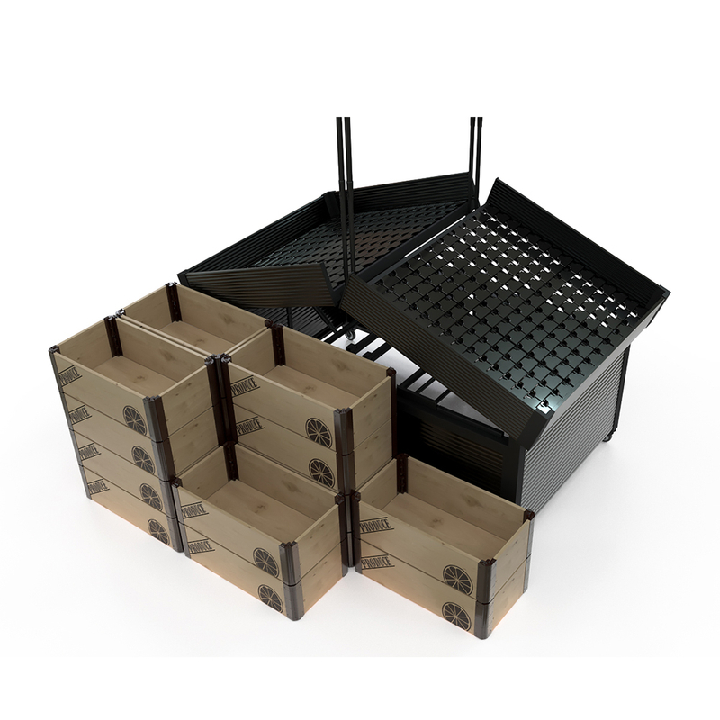 Caisse pliable à imprimé en bois