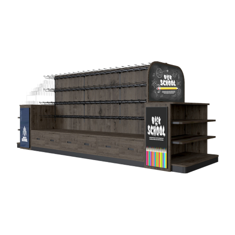 Rack d'affichage en bois pour papeterie