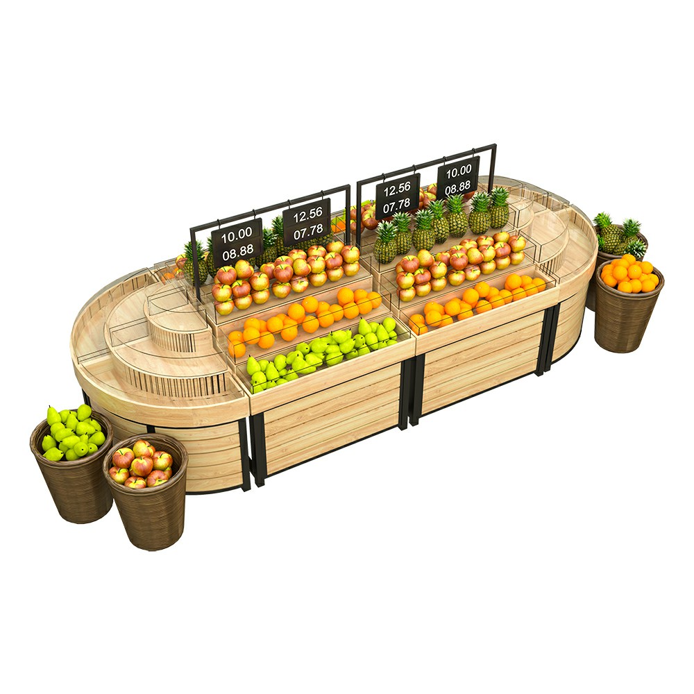 Rack d'affichage des fruits commerciaux avec boîte en acrylique