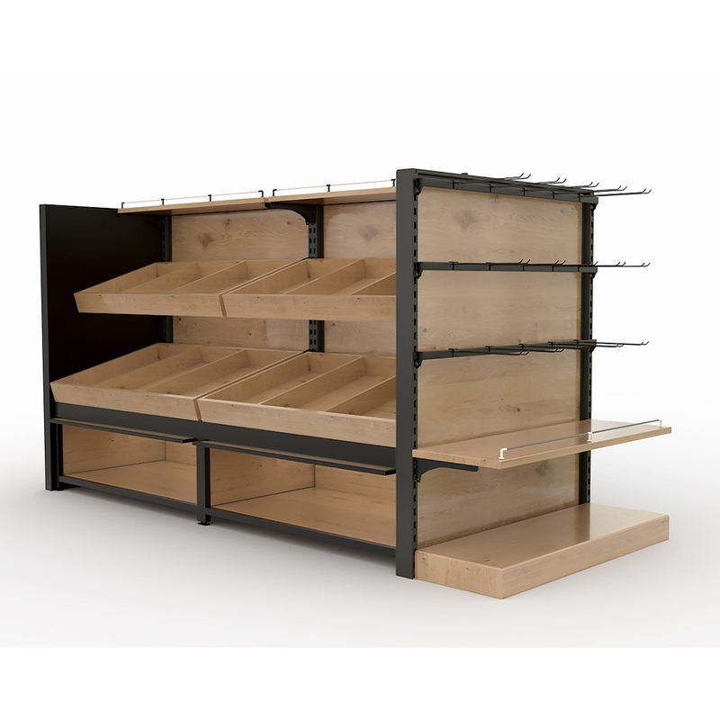 Étagère de supermarché en bois de luxe
